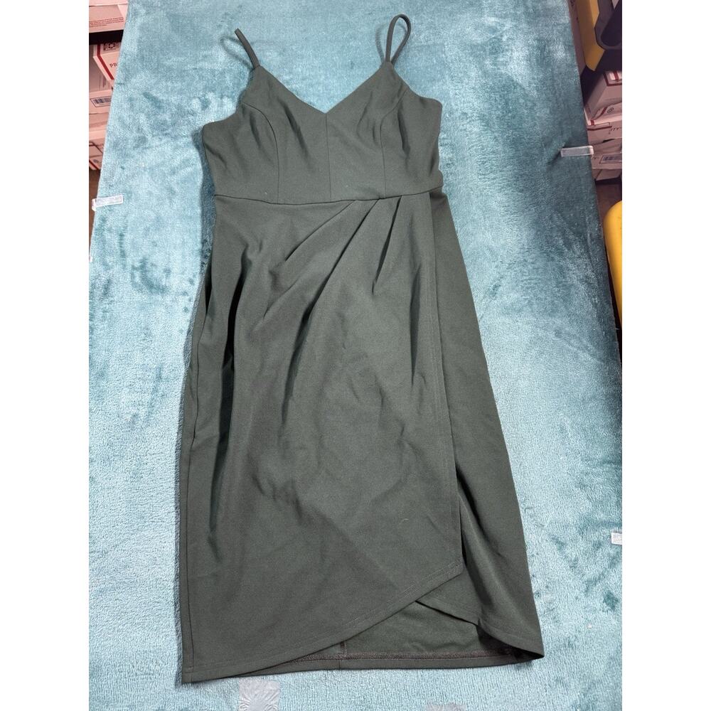 OTEN Dress Size Small Womens Green Faux Wrap Skirt Adjustable Spaghetti Strap